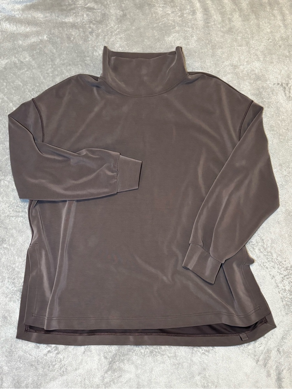 Lululemon Softstreme Away Funnel Neck Pullover XL Espresso